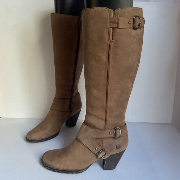 Børn Brown Leather Riding Boots Size 7 – Tall Knee-High Zip Buckle Equestrian - Picture 2 of 13